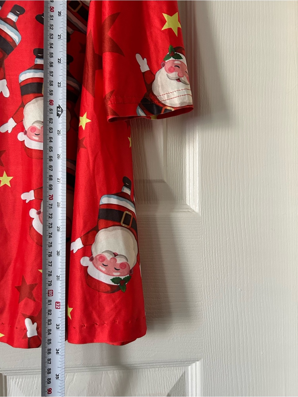 Red Santa Print Holiday Christmas Tunic Long Sleeve - Women's Size M - Picture 7 of 7